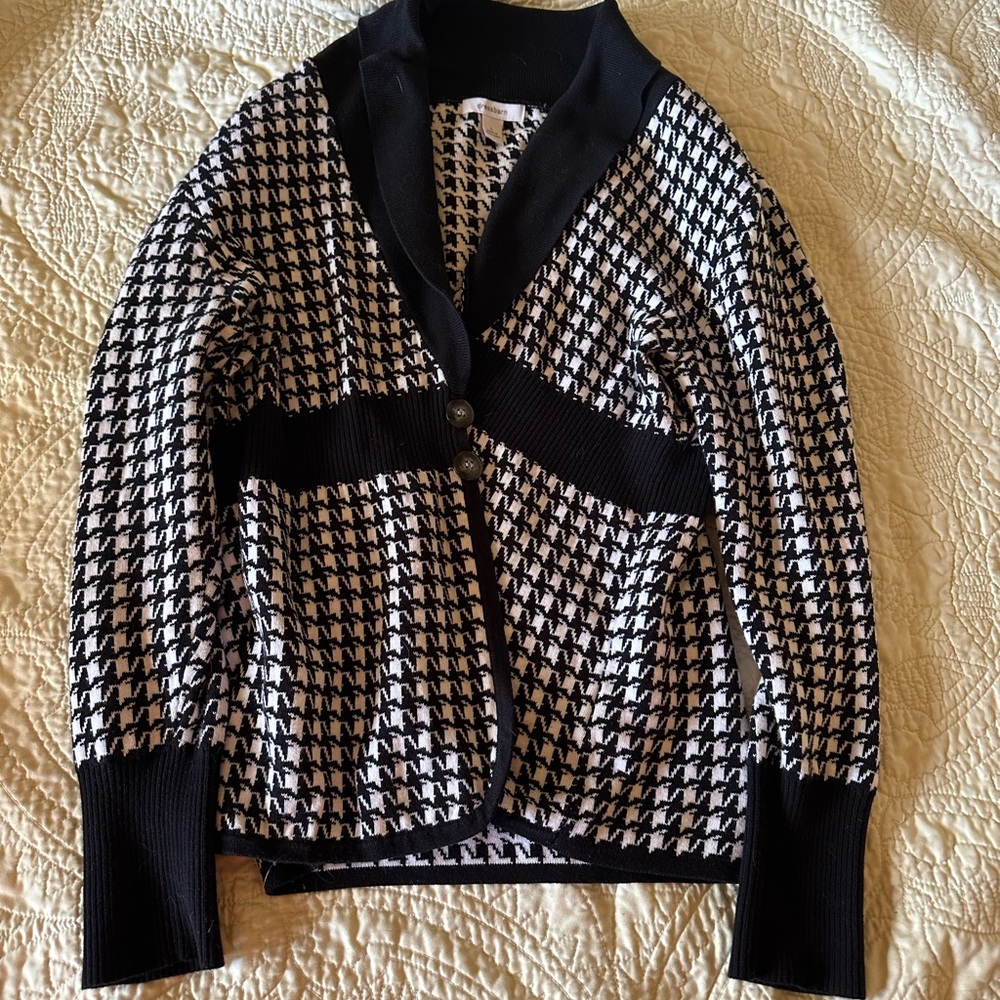 Houndstooth Knitted Cardigan